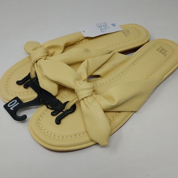 Time and Tru Golden Yellow Bow Flip Flop. Size 10. NWT. - Picture 1 of 9